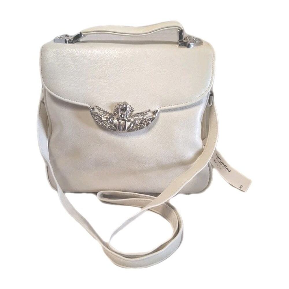 Vintage Touch USA Tango Crossbody Shoulder Bag Silver/white Angel Clasp